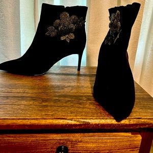 White House Black Market, Black Suede Heel Boot